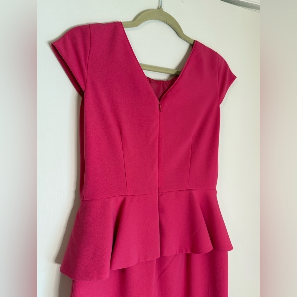 Worthington NWOT Pink Sheath Peplum Mini Dress with Cap Sleeves- Size 8P - Picture 5 of 7